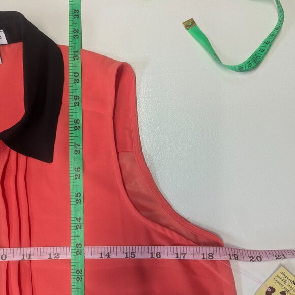 NWT Beverly's Size Small Sleeveless Button-Down Tunic  Orange and Black - Picture 11 of 14